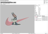 Swoossh Bug Bunny V2 Embroidery File 5 sizes