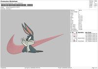 Swoossh Bug Bunny V2 Embroidery File 5 sizes