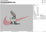 Swoossh Bug Bunny V2 Embroidery File 5 sizes