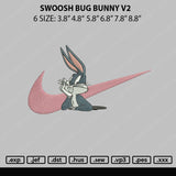 Swoossh Bug Bunny V2 Embroidery File 5 sizes