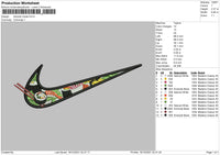 Swoosh Sushi Embroidery File 4 size