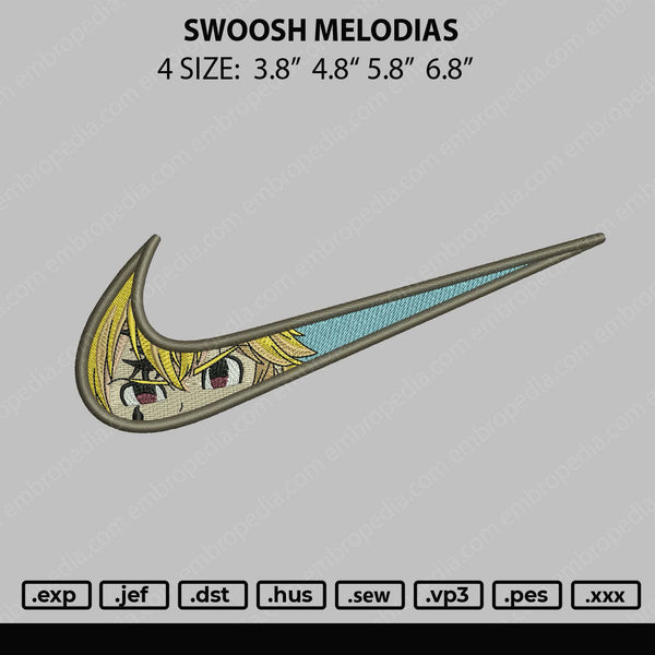 Swoosh Melodias Embroidery File 4 size