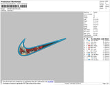 Swoosh Shoto Todoroki Embroidery File 4 size