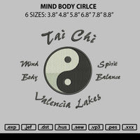 Mind Body Circle Embroidery File 6 sizes