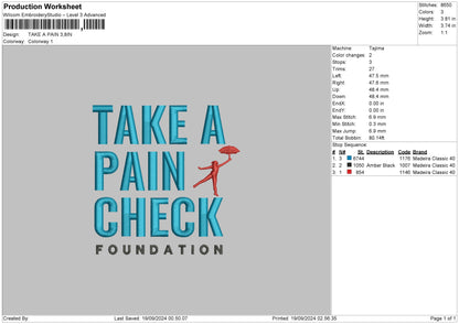 Take Text Embroidery File 6 sizes