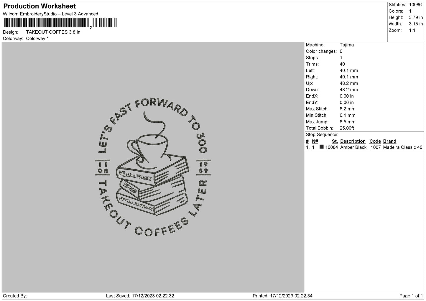 Coffeebooks Embroidery File 6 sizes