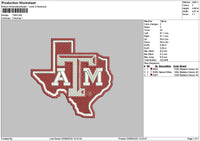 Map Tamtext Embroidery File 6 sizes