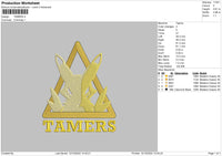 Tamers Embroidery File 6 sizes