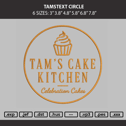 Tamstext Circle Embroidery Machine Design File 6 sizes