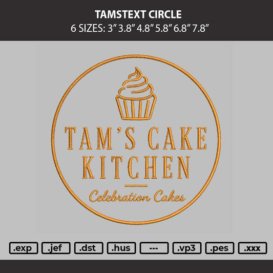 Tamstext Circle Embroidery Machine Design File 6 sizes