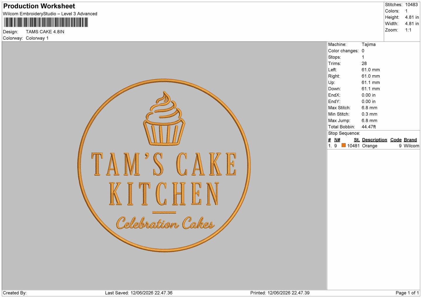 Tamstext Circle Embroidery Machine Design File 6 sizes