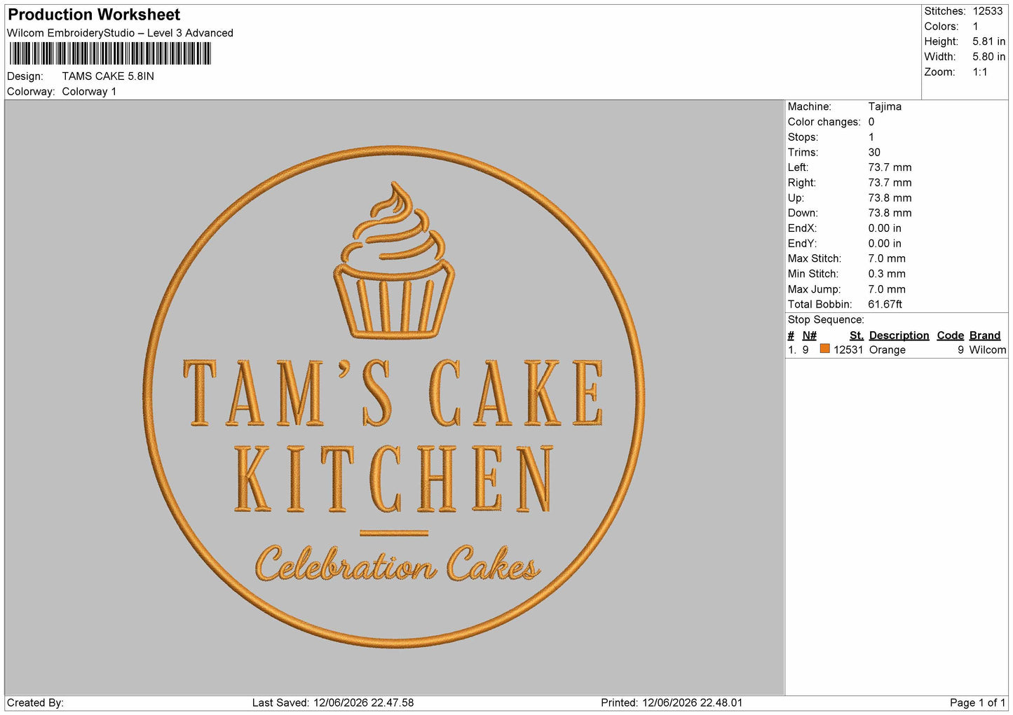 Tamstext Circle Embroidery Machine Design File 6 sizes
