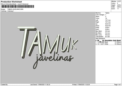 Tamuktext Embroidery File 6 sizes