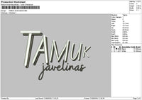 Tamuktext Embroidery File 6 sizes