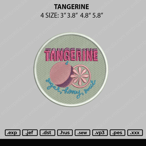 Tangerine Embroidery File 4 size