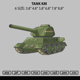 Tank Km Embroidery File 6 sizes