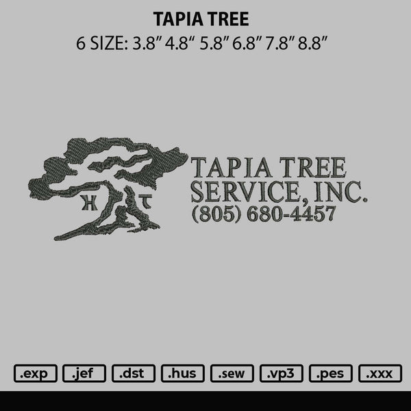 Tapia Tree Embroidery File 6 sizes