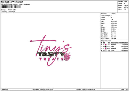 Tastytext Embroidery File 6 sizes