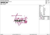 Tastytext Embroidery File 6 sizes