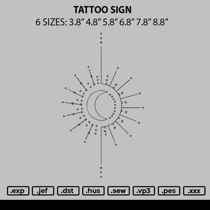Tattoo Sign 01 Embroidery File 6 sizes
