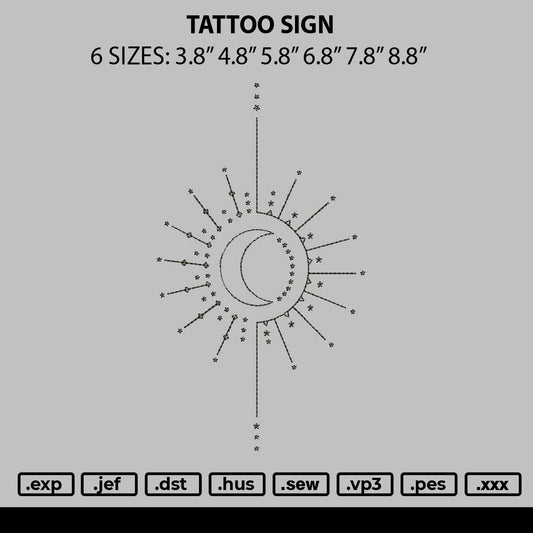 Tattoo Sign 01 Embroidery File 6 sizes
