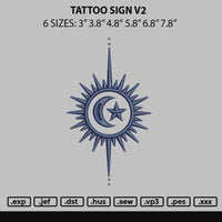 Tattoo Sign V2 Embroidery File 6 sizes