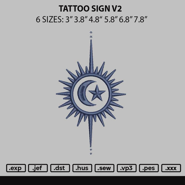 Tattoo Sign V2 Embroidery File 6 sizes