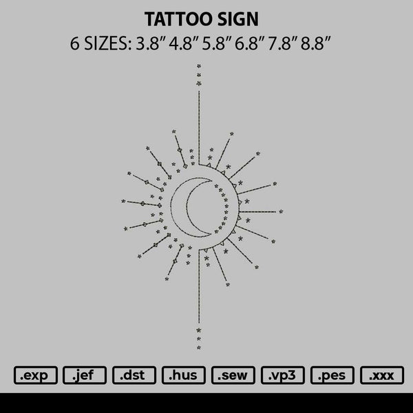 Tattoo Sign 01 Embroidery File 6 sizes