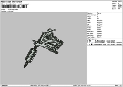 Tattoo2911 Embroidery File 6 sizes