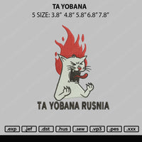 Ta Yobana Embroidery File 5 sizes