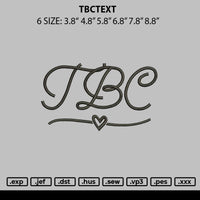 Tbctext Embroidery File 6 sizes