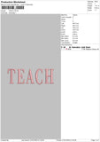 Teach Embroidery File 6 sizes