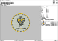 Teamtext Embroidery File 6 sizes