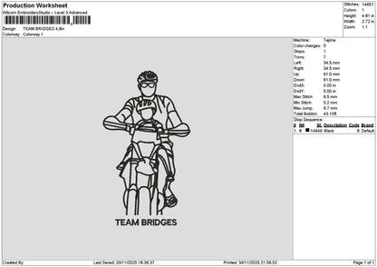 Photoline Team Embroidery File 6 sizes