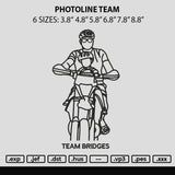 Photoline Team Embroidery File 6 sizes