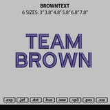Browntext Embroidery File 6 sizes