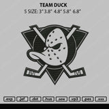 Team Duck Embroidery File 5 size