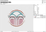 Team Impact Embroidery File 6 sizes