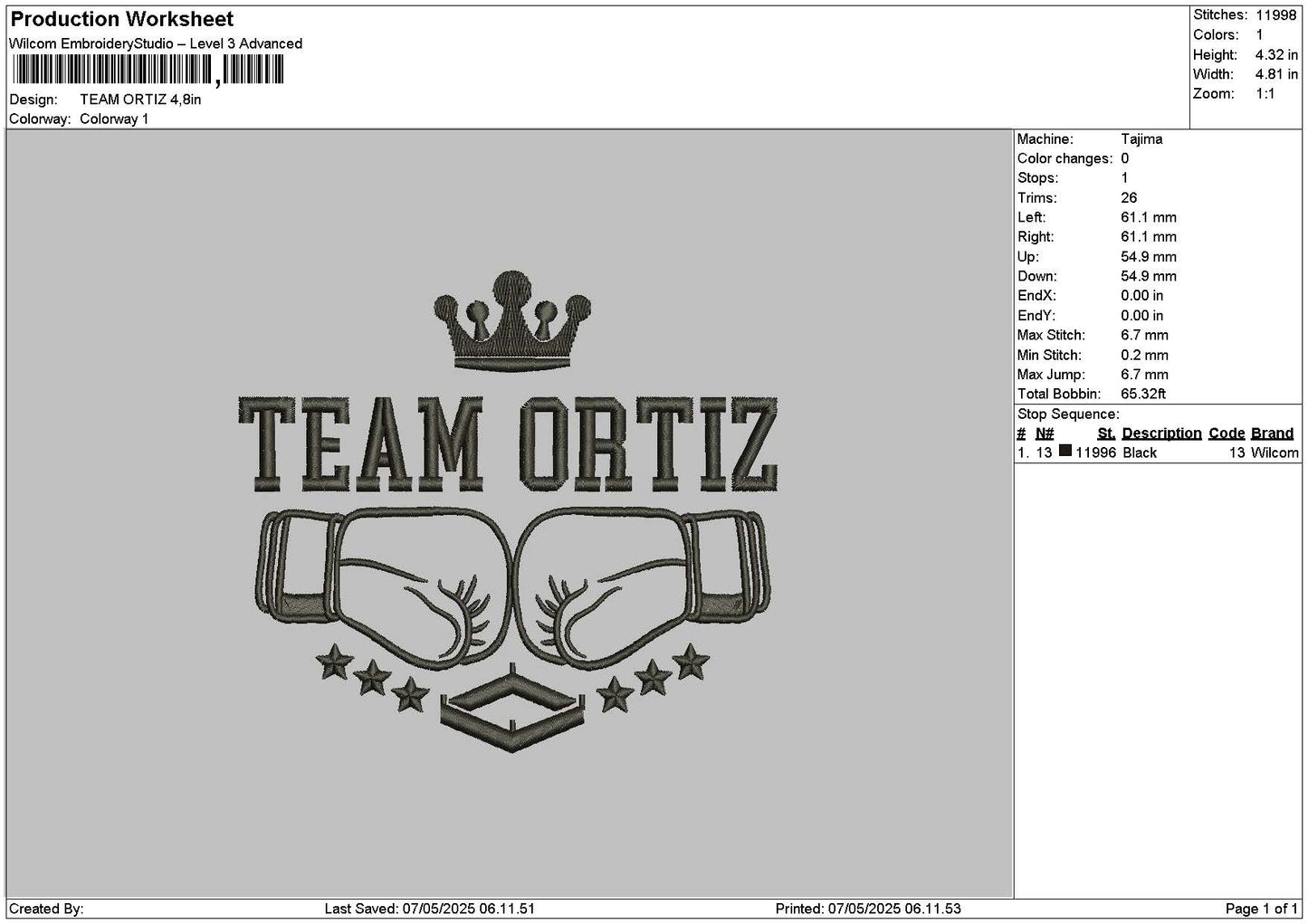 Ortiztext Embroidery File 6 sizes