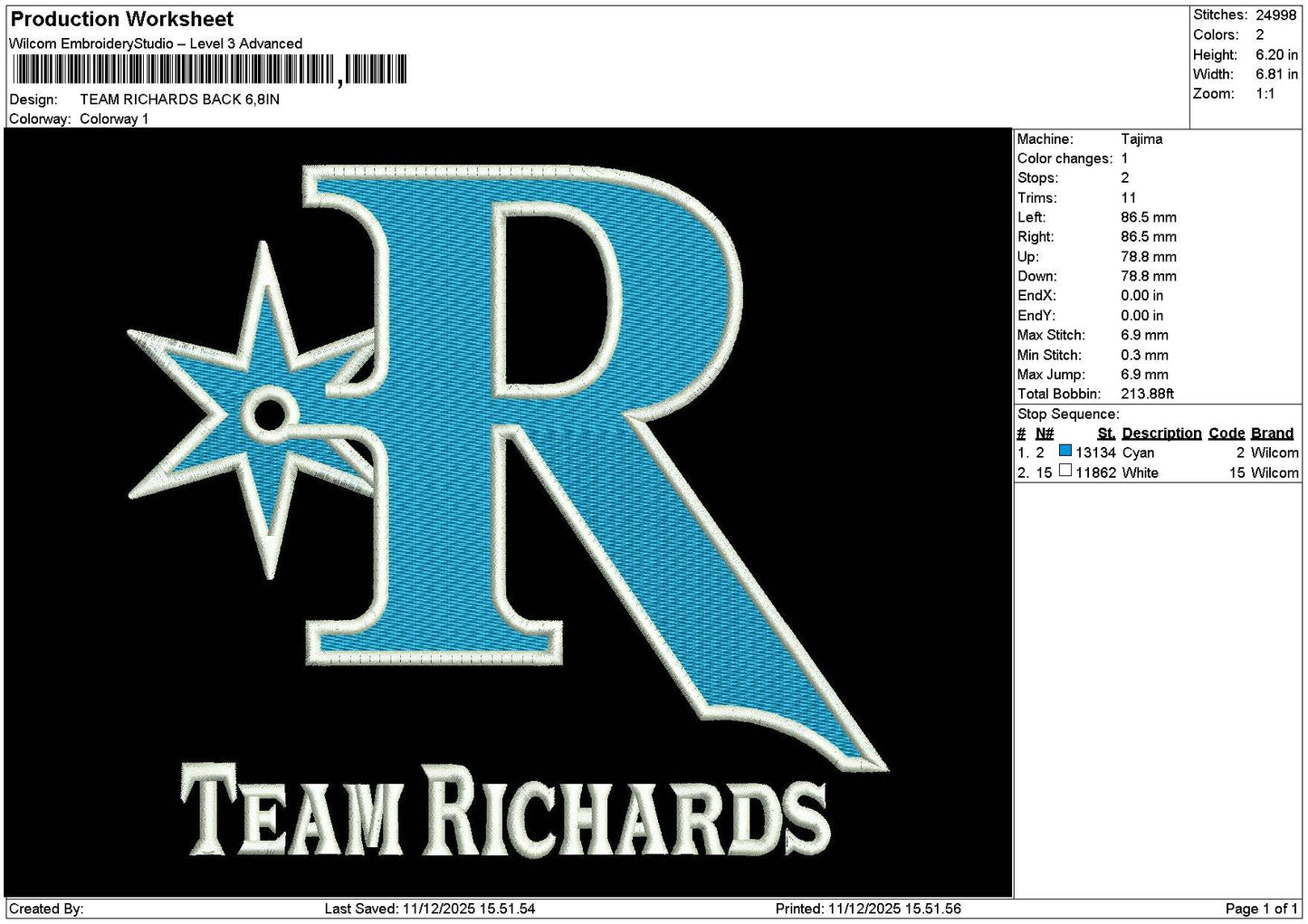 Richardstext Embroidery 2 Files