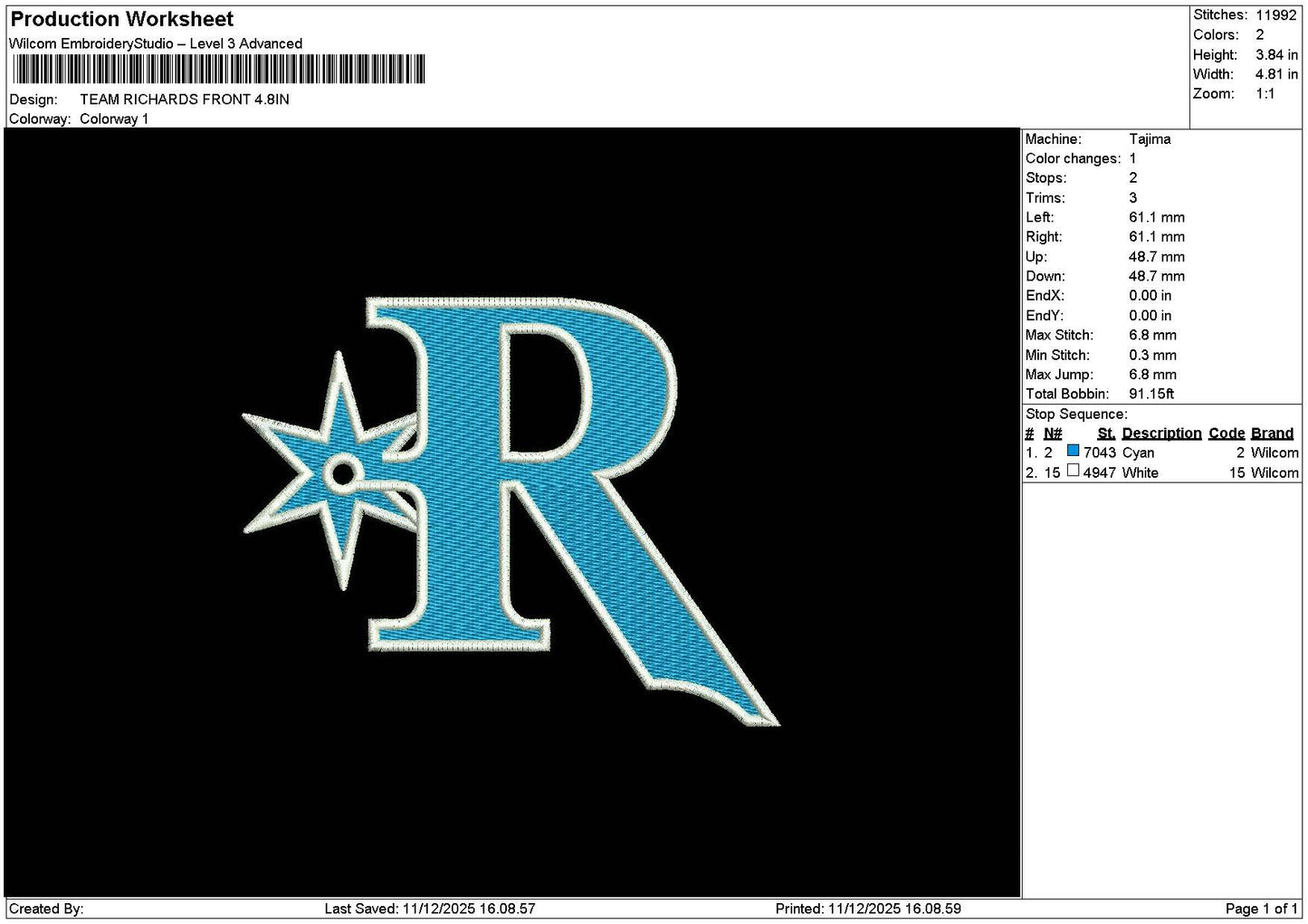 Richardstext Embroidery 2 Files