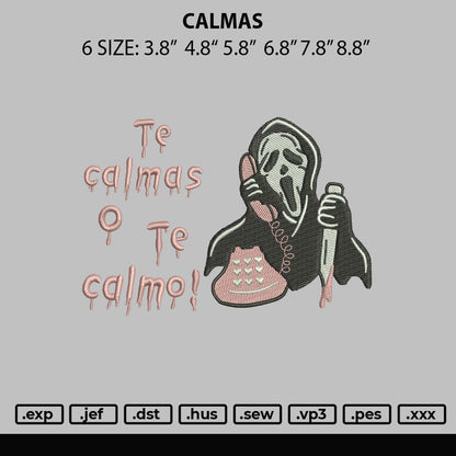 Calmas Embroidery Design File 6 sizes