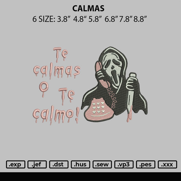 Calmas Embroidery File 6 sizes