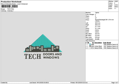 Techtext Embroidery File 6 sizes