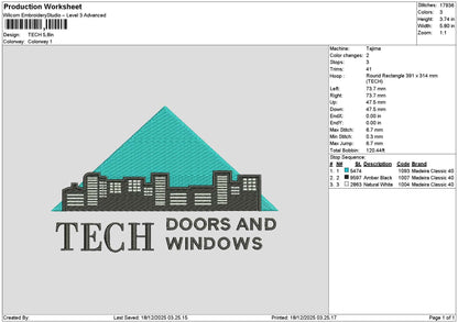 Techtext Embroidery File 6 sizes