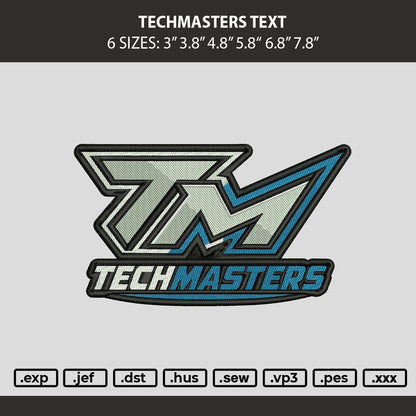 Techmasters Text Embroidery Machine Design File 6 sizes