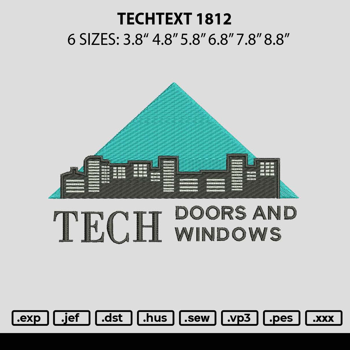 Techtext Embroidery File 6 sizes