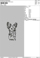 Dog Ted Outline Embroidery File 6 sizes