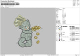 Teddy Cookie Embroidery File 4 size