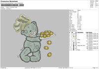 Teddy Cookie Embroidery File 4 size